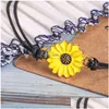 Очарование браслетов Boho Bracelet Bracelet Daisy Регулируемая с карточкой Ladies Bangle Vintage Jewelry Pare Lucky Friend