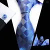 Bow Ties Men's Diamond Lattice Formal Tie Three Piece Suit Including Pocket Towel Cufflinks