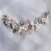 Diademas de la flor de perla blanca Corona de boda de la novia accesorios de pein de la altura de la altura