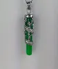 11 Green Jade Pendant Necklace Long Zhu Pendant Color Retention Plated Silver Jade Dragon Pillars Hela C26564941