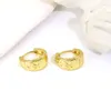 Hoop Earrings Wholesale 18k Pure Gold Color Simple Chunky Bread For Women Jewelry Wide-faced Net Red Office Lady Accessories