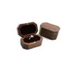 Bolsas de anillo de anillo de boda rústica de joyero de madera de nuez