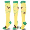 Skarpetki Hosiery 2021 Kreskówkowe pończochy kompresyjne UNISEX Sports Socks Autumn Nowe nylonowe skarpetki tkaniny rowerowe