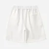 Short masculin Men de couleur solide Athlétique d'été avec des poches de taille à cordon élastique pour courir le daim de la jambe large