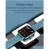 Relógios inteligentes ID P8 Watch Men Watchs Women IP67 Rastreador de fitness à prova d'água Monitor de freqüência cardíaca FL Touch smartwatchs para Amazfit DHKVU