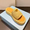 Designer Women Slippers Platform Knitted Flip Flops New Summer Style Sponge Cake Sole Casual Flip Flops for External Wear 35-42