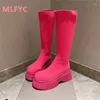 Bottes longues femmes femmes hiver pour chevalier épais talon semets sexy orteil rond