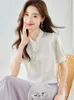 Bluzki damskie 2024 Summer chiński w chińskim stylu luźne eleganckie mody koszuli z krótkim rękawem eleganckie topy