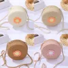 Rattan Woven Straw Bag Coin Purse Shell Form Handmade Summer Beach Shoulder Girl 240423