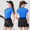 Frauen Tracksuits BG Damen Tops Kurzer Slve Revers atmungsaktives T-Shirt Slim Sport Polo-Hemd Koreanische Mädchen High-End-Skort-Kee-Set Y240507