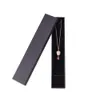 Ювелирные украшения черные ювелирные коробки для управления серьгами по коже ожерелья Подарочная карта квадрат/прямоугольный Q240506