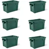 Caixas de armazenamento caixas cobertas 20 galões de bilheteria verde escuro/armazenamento reutilizável para garagem/sótão/caminhão 6 pacotes Q240506