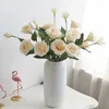 Flores decorativas 1 Bunch 4 cabezas Flor artificial Elegante creativo realista Eustoma Simple dulce falso Floral para boda