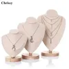 Jewelry Stand Velvet necklace display stand used to bamboo chain jewelry model bust Q240506