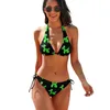 Dames badmode groene ballon bikini zwempak sexy dierenprint dames klassieke bikini's set 2 stuks push -up grafische strandkleding