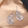 Boucles d'oreilles de cerceau Qiming Artistique Résumé Beauté Pendants Pendants Atestètique Arear inoxydable pour femmes bijoux