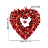 Fleurs décoratives Couronne du coeur en forme de guiron brillant Rouge pour la Saint-Valentin pour la porte d'entrée Proposition de mariage Party anniversaire décor mural