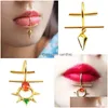 Anneaux de nez étalons fausses bijoux de piercing à lèvres Aucune Labret Faux LIPRING en acier inoxydable Corps nickel 231019 Drop livraison Dhhqy