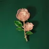Piny broszki rinhoo pełna broszka kwiatowa róży rose dla kobiet elegancka luksusowa imitaion perłowe kwieciste szpilki lapowe ślubne biżuteria