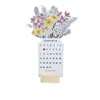 Kalender 2024 Bloomy Flower Desk Kalender Creatieve houten kaartkalender Kalentrische bureaubladkalender Decoreer benodigdheden