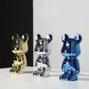 Objetos decorativos Figuras Espurras coloridas de urso cerâmico Decoração de estátua nórdica moderna Decoração da sala de estar Felizes para o interior T240