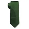 Bowbindingen Satin Green Luxury 8 cm stropdas voor zakelijke mode Solid pocket square manchetjes Formele Tuxedo Accessoire Wedding