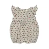 Rompers New Summer Baby Girl Cotton Bodysuit Cute da ciliegia da ciliegia Servetta per bagliore Triangolo neonato Triangle Cucili che strisciano H240507