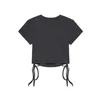 Women's T Shirts Jazz Dress Hip-hop Black Blouse Short-sleeved T-shirt