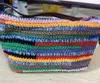 두 가지 버전 Rainbow 짠 크로스 바디 쇼핑 토트 브랜드 디자인 가방 가방 여성 지갑 지갑 240427