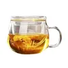 Tazze da tè tazza di vetro trasparente trasparente con filtro per riempire l'acqua riutilizzabile ad alta temperatura a casa