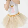 チュチュドレスファッショナブルなゴールデンチューチスカート幼児トッドルガールズダンスパーティースパークルベイビーTUTU D240507