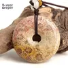 Colliers pendants 40 mm en pierre de corail naturel chrysanthemum reiki guérison bricolage rétro Collier oreilles accessoires de bijoux Gift Making BF648