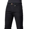 Zwarte pure jeans voor high-end ontwerp met high-end ontwerp eenvoudige en veelzijdige trendy slanke fit elastische kleine beenbroek