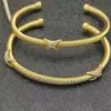David Yurma Armband varumärkesdesigner Fashion Jewelry for Women Men Gold Silver Pearl Head Cross Bangle Armband DY Jewelry Nail Armband Cable Armband 5mm 572