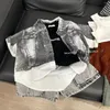 Jackets Jungen Anzug 2024 Koreanischer Sommer Summer Alle passen Retro -Shirt Shorts Zweitbeule losen lässige Denim Fashion Children