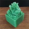 Sculpturen Chinese Dragon -beelden Figurine Big Manme Stone Imperial Jade Seal Crafts Jaar Zodiac Dragon Sculpture Home Decoratie