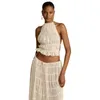 Skirts 2024 Summer Explosions Sexy Wear Backless Transparent Skirt With Lace Chiffon Pleated Dress.