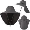Sommarsol hattar uv skydd utomhusjakt fiske mössa för män kvinnor camping visir hink hatt med nackflik fiskare hatt