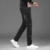 Jeans polyvalents en gris fin 2023 pour hommes pour hommes, ajustement serré élastique et beau pantalon slim fit