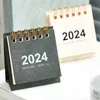 Календарь Черный белый твердый цвет 2023 2024 мини -настольный календарь календарь ежедневного планировщика Планировщика Планировщика Планировщика Ежегодно.