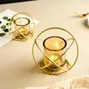 Bougeoirs Golden Whited Fir Glass Solder Living Room Decoration For Dining Table Decor Nordic Wedding Centorpiece Home