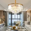 Modern LED Crystal Kroonluchter Goud Zwarte Luster Hanglamp Licht Home Decor Suspensie Luminaire plafondhangende lamp