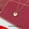 Cartre High End jewelry necklaces for womens V Gold Plated with Talisman Necklace for Women Plated 18k Rose Gold White Fritillaria Red Jade Corolla Original 1:1 logo