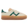 Djärv designer casual plattform kvinnor skor grädde collegiate green true rosa silver lila glöd gummi vita svarta platt tränare toppkvalitet kvinnor tjocka sula sneakers