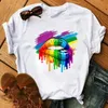 Herren T-Shirts Frauen Tops sexy schwarze ts lippe lustige sommer weibliche weiche themd lips achroscolor grafik t Shirt Top Schnell Trocknen T240506