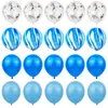 Dekoracja imprezy 15pcs niebieski zestaw agat marmurowy balony srebrne konfetti balon weselny Walentynki