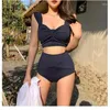 Women's Swimwear 2024 Woman Two-Piece Set Triangle BikiniS High Waist Swimsuit Korean Solid Bikini Spring Bathing Suit