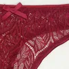 Calcinha feminina feminina feminina lace Hollow Out Sexy Thong Cotton Briefs grils arco cuecas finas 6 cores lingeries de roupas íntimas baixas