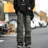 Jeans masculin 2022 Nouvelle mode plusieurs poches Black Back Baggy Men de marchandises Pantalons de survêtement y2k Cotton Casual Loose Long Colters Tactical Clothing J240507