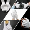 Gants gants en coton blanc 12 paires gants d'eczéma hydratant pour les mains sèches lavables bijoux de sommeil de sommeil argent gant spa gant